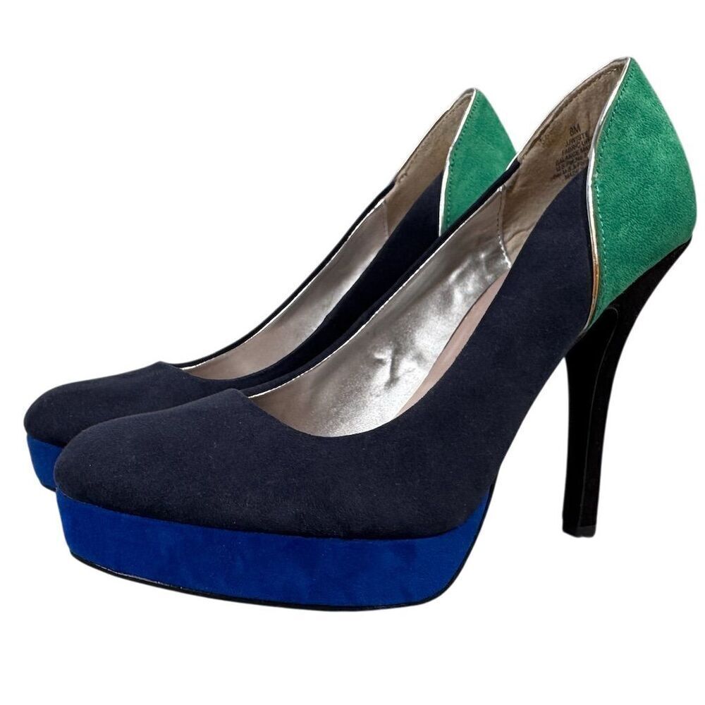 Nine & Co. Women's Multicolor Faux Suede Platform Stiletto Heels Size 8M